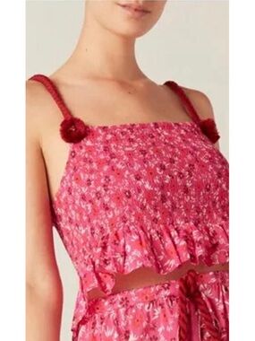 Figue Pink Smocked Floral Printed Top